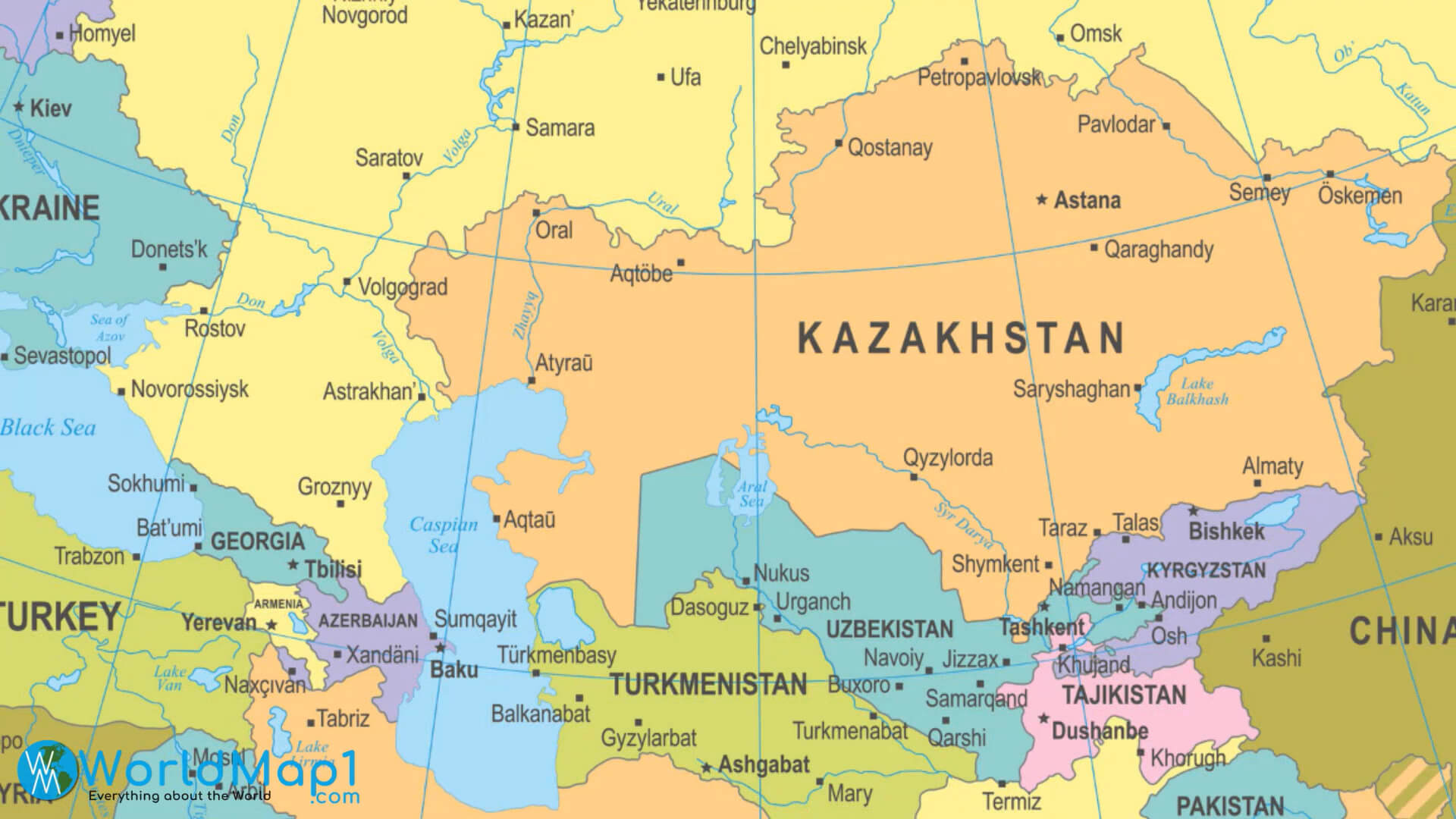 Türk Cumhuriyetleri ile Rusya Haritası
